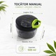 Tocator manual de Legume si Fructe, 500 ml, Feliator manual cu 3 Lame din Otel inoxidabil, Corp plastic si Acril, Actionare cu sfoara, Baza antiderapanta, Blocare capac, Kamille KM-3001