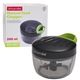 Tocator manual de Legume si Fructe, 500 ml, Feliator manual cu 3 Lame din Otel inoxidabil, Corp plastic si Acril, Actionare cu sfoara, Baza antiderapanta, Blocare capac, Kamille KM-3001