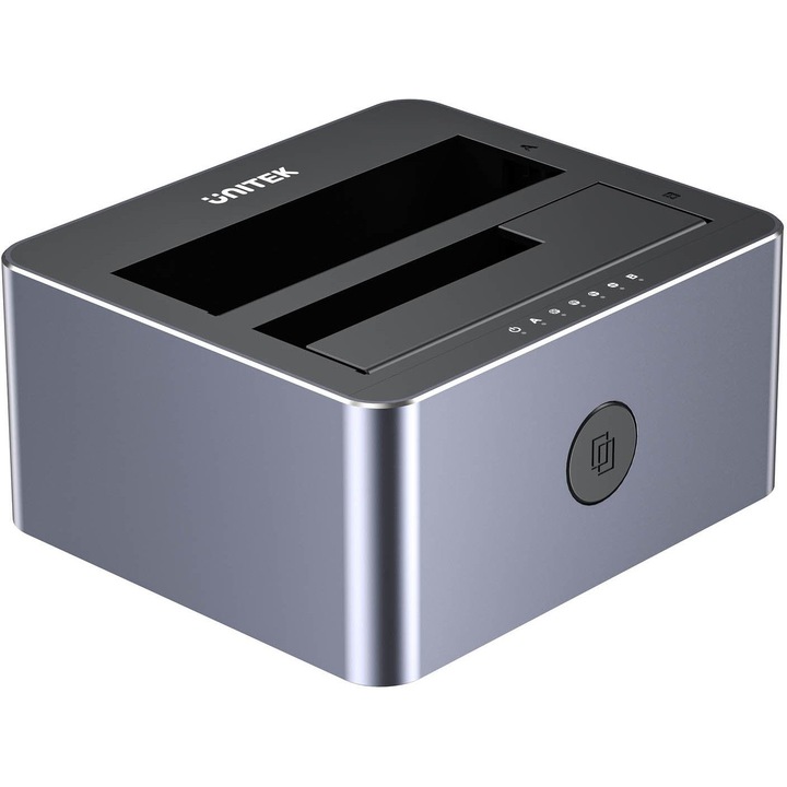 Докинг станция Unitek, 2 x SATA 2.5"/3.5", USB-C, 10Gbps
