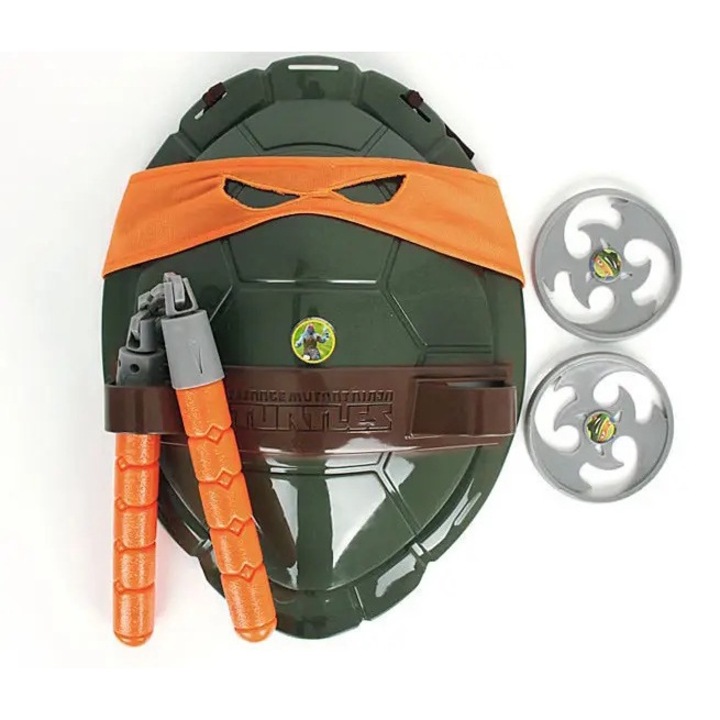 Set de joaca RESTEQ, Ninja Turtles, pachet cu armura si shurikene, 37x28cm, verde