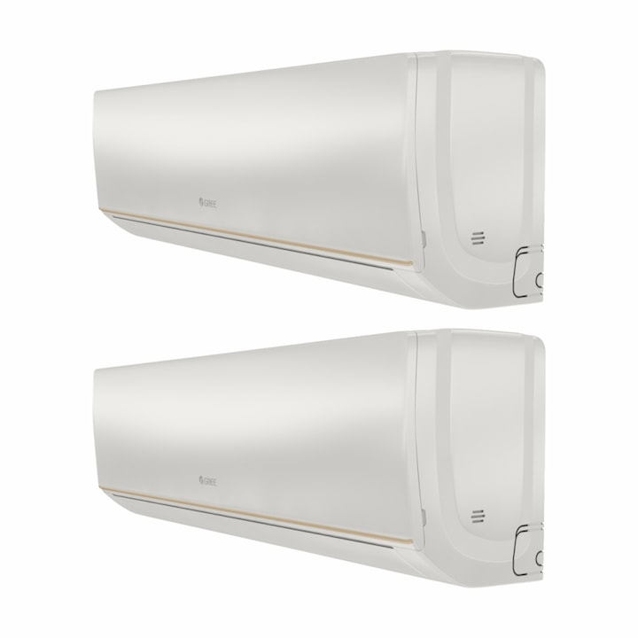 Sistem aer conditionat Gree pentru 2 incaperi, multisplit, unitate exterioara de 18000 btu, unitati interioare 9000 + 12000 btu model Bora A5, WiFi inclus, clasa A++/A+, Inverter cu dispozitiv de fixare VibraZerro pentru unitatea exterioara