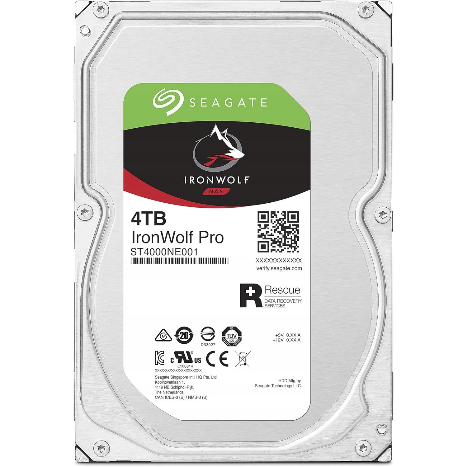 diesel141　 Seagate IronWolf Pro 　4個 Hard Disk Seagate IronWolf Pro, 4TB, 3.5 inch, SATA 6Gb/s, NAS