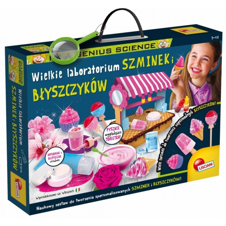 Творчески комплект Lisciani, лаборатория за червила и гланц за устни, +7 години, 390x285x65 мм