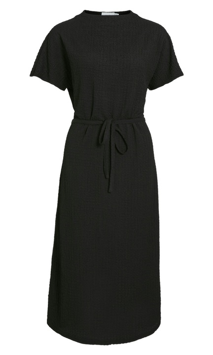 Дамска рокля, Вила, Полиестер/Еластан, Черна, Черен