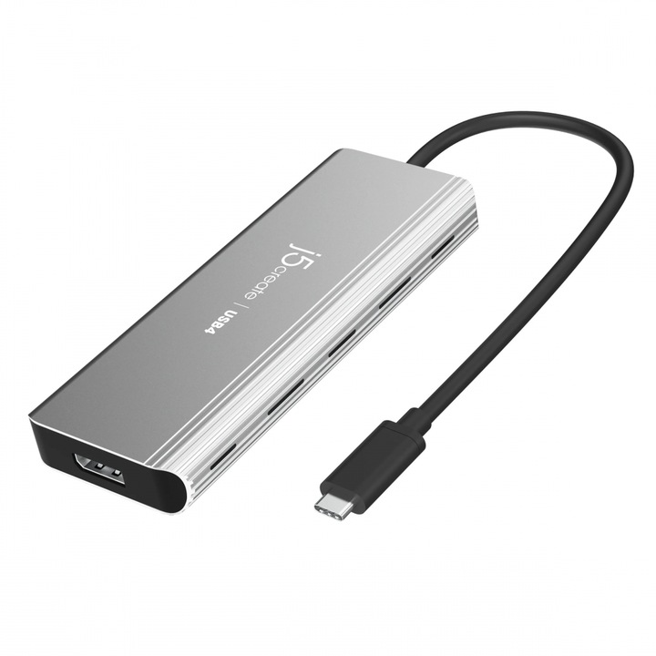 5 portos hub j5create JCD401 USB4 Dual 4K Multi-port, USB-C, 4K HDMI