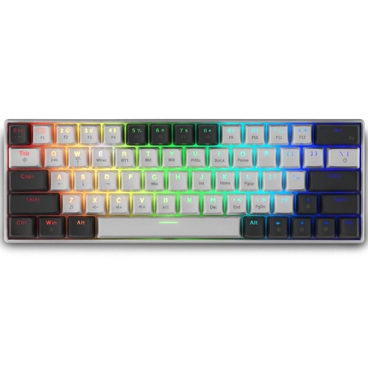 Безжична геймърска клавиатура SPARTAN GEAR Pegasus 2, Бял/черен, Wireless