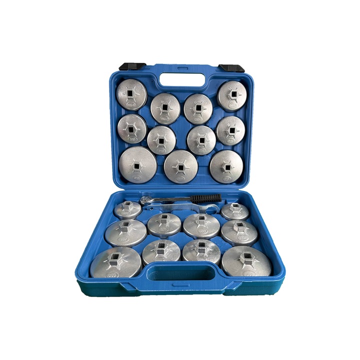Комплект с ключове за смяна на маслен филтър, Gebo Tools, Алуминий, 23 части