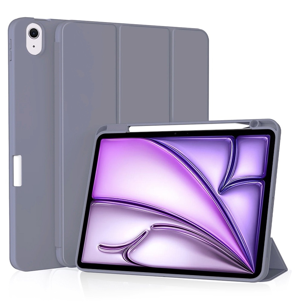 Husa pentru iPad Air 11 inch 2024 / 2025 M2, M3 Soft Shell cu functie wake-up/sleep si compartiment pentru stylus tip stand - mov