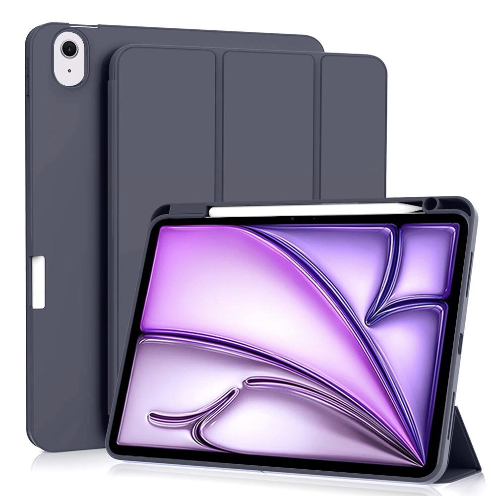 Husa pentru iPad Air 11 inch 2024 / 2025 M2, M3 Soft Shell cu functie wake-up/sleep si compartiment pentru stylus tip stand - albastru