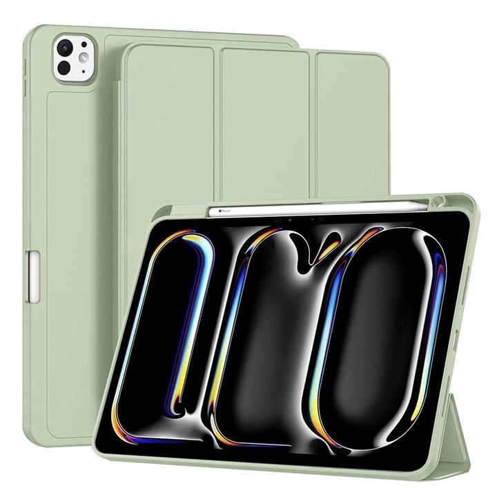 Husa pentru iPad Pro 11 2024, Flex Trifold, O54, TPU, Matcha Green