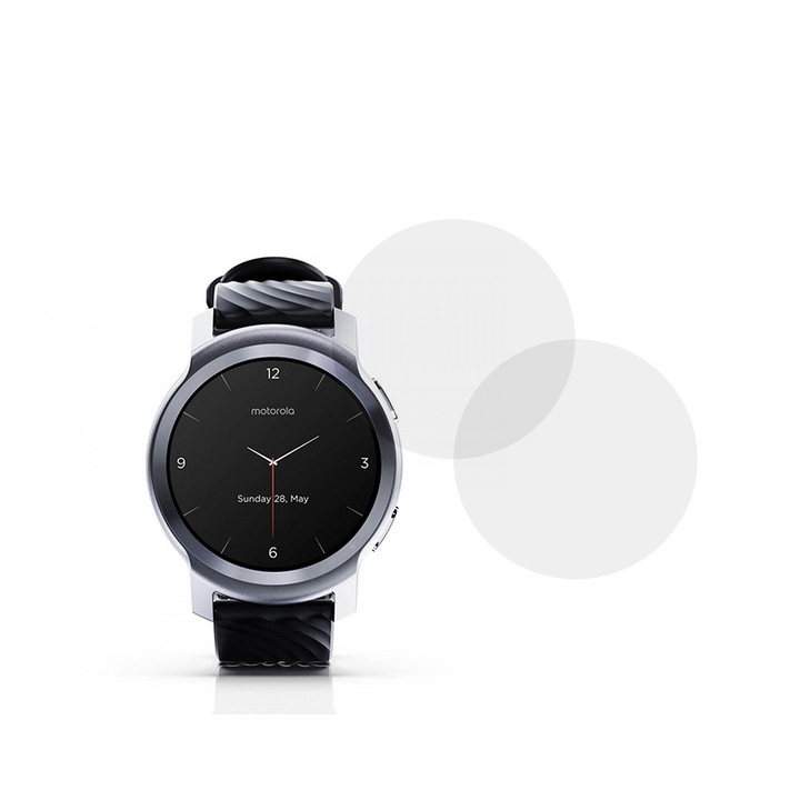 Комплект от 2 x фолио, съвместимо с Motorola Moto Watch 100, Commando Shield Full Glue, регенерируем силиконов хидрогел, против удар и против счупване, SlimLine NanoShield, прозрачен