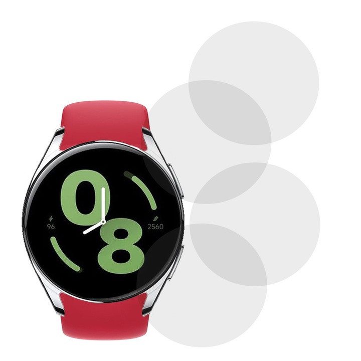 Комплект от 4 x фолио, съвместимо с часовника Xiaomi Watch S2, Commando Shield Full Glue, регенерируем силиконов хидрогел, против удар и против счупване, SlimLine NanoShield, прозрачен