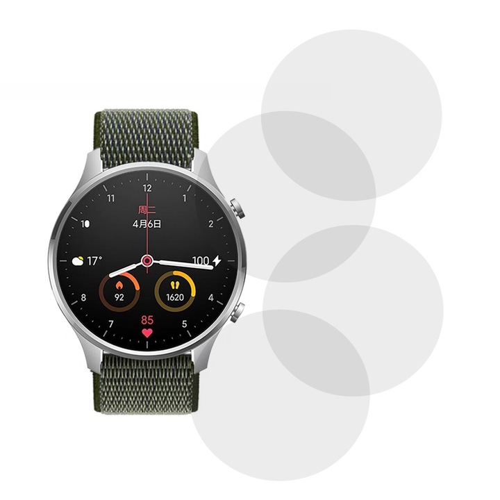 Комплект от 4 фолиа, съвместими с Xiaomi Watch Color, Commando Shield Full Glue, Регенерируем силиконов хидрогел, Anti-shock и против счупване, SlimLine NanoShield, Transparent