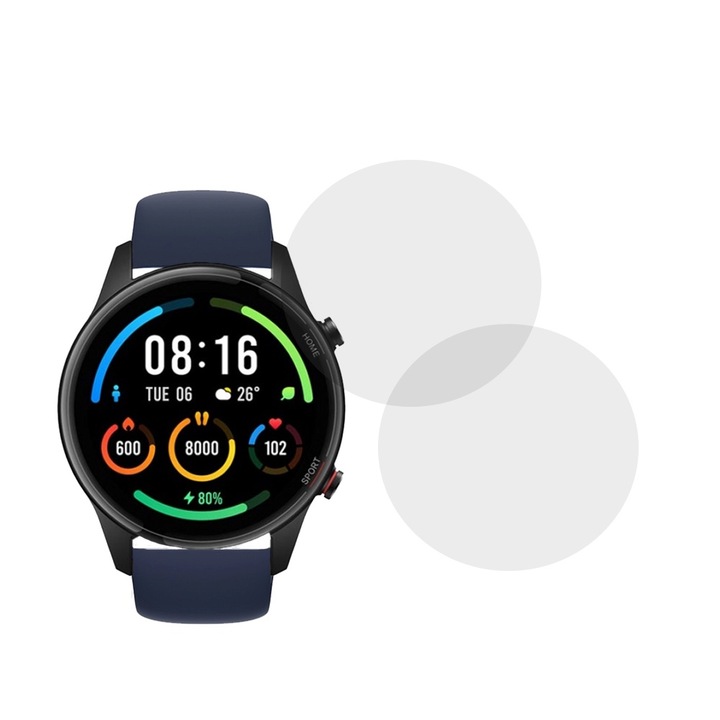 Комплект от 2 фолиа, съвместими с Xiaomi Mi Watch Color Sports, Commando Shield Full Glue, Регенерируем силиконов хидрогел, противоударни, SlimLine NanoShield, Transparent