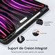 Husa Inteligenta compatibila cu Apple iPad Air 13 2024/2025/Pro 2022/2021/2020 12.9", MagneticX, CASEY STUDIOS™, Unghiuri Ajustabile, Suport Stylus Pen, Carcasa Flexibila, Functie Auto Sleep/Wake &Touch ID, Subtire si Usoara, Negru