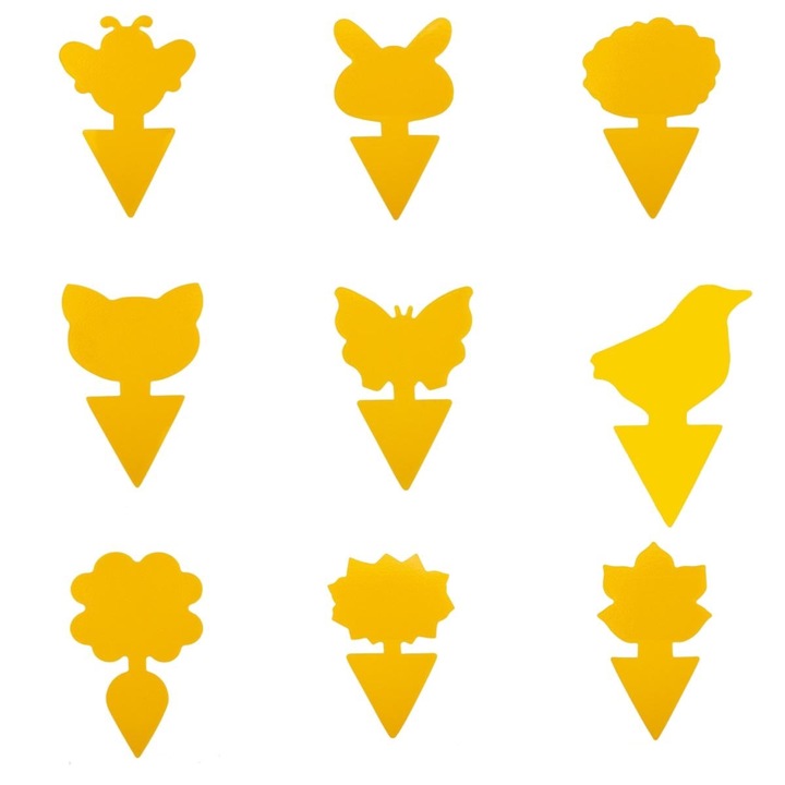 Set 20 capcane protectie plante, Adezive, Galben