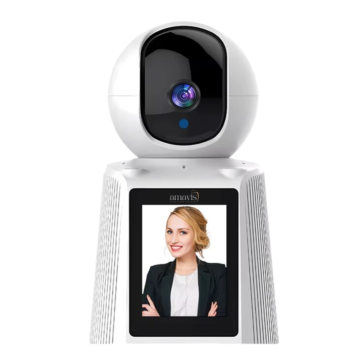 Camera supraveghere V380 PTZ wireless, Amavis, memorie 32G, Unghi 360°, monitorizare HD 1080P, viziune nocturna IR, audio bidirectional, urmarire automata, stocare SD si Cloud, alb