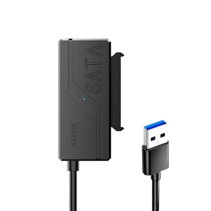 USB 3.0 към SATA адаптер, NAXSIR, 2.5/3.5 инча, plug and play, 38 см, черен