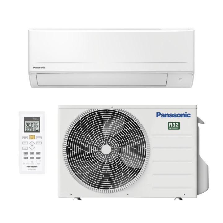 2, 5 kW oldalfali split klíma szett távirányítóval, TZ szuper-kompakt inverteres, R32, Panasonic, 3 db-os