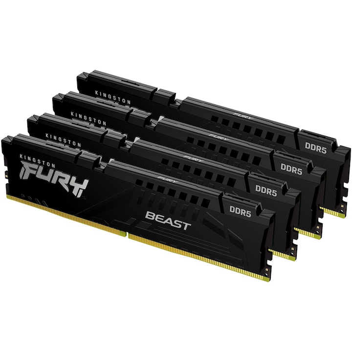 Памет Kingston FURY Beast Black 128GB(4x32GB) DDR5, 5600MT/s, CL40