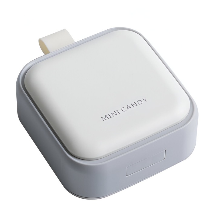 Мини кутия за съхранение на лекарства, 4 отделения, херметично затваряне, преносима, квадратна, сива, PP, 7,5x7,5x3 см