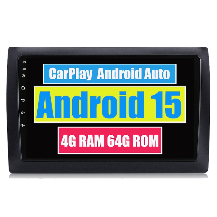 Navigatie GPS pentru Fiat Stilo 2002-2010 CarPlay Android Auto Stereo Radio Bluetooth 4GB RAM, 64GB ROM