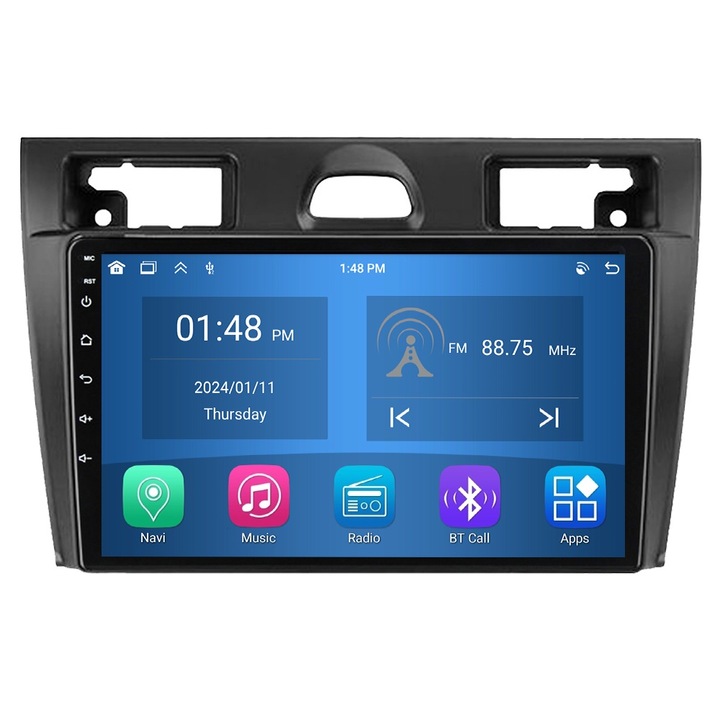 Roverone, GPS Navigáció Ford Fiesta Mk VI 5 Mk5 2002-2008 CarPlay Android Auto Stereo Radio Bluetooth 4GB RAM, 64GB ROM