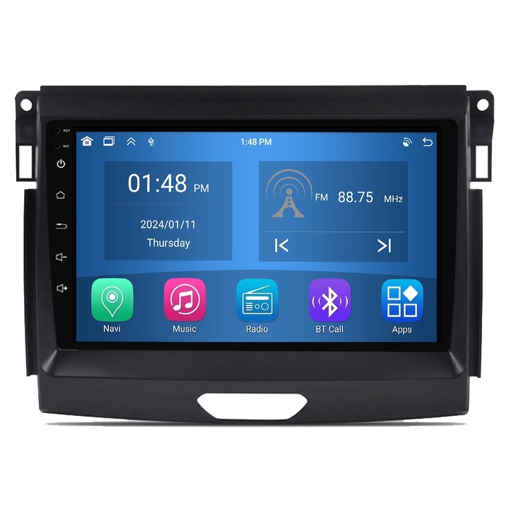 Roverone, GPS-navigáció Ford Ranger P703 2015-2022 CarPlay Android Auto Stereo Radio Bluetooth 4GB RAM, 64GB ROM