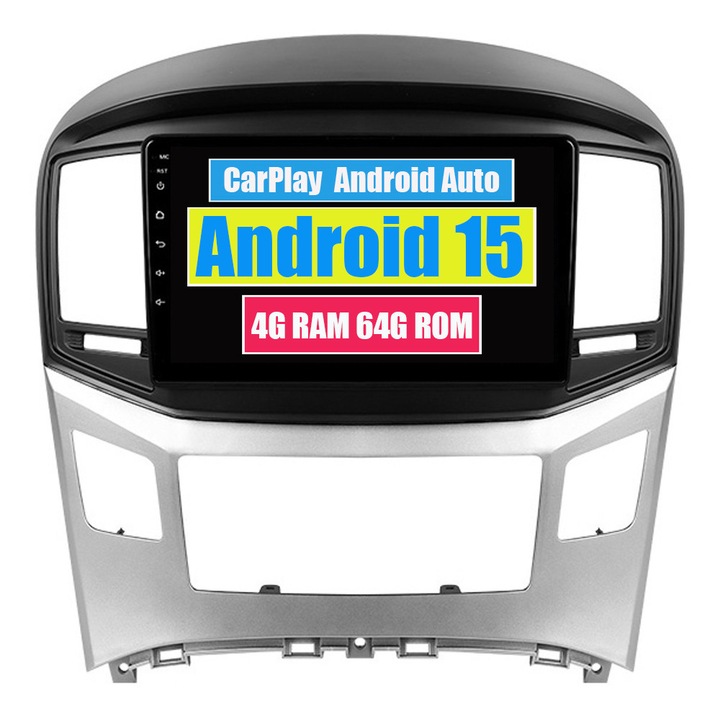 Navigatie GPS pentru Hyundai H1 II 2 TQ 2015-2021 CarPlay Android Auto Stereo Radio Bluetooth 4GB RAM, 64GB ROM