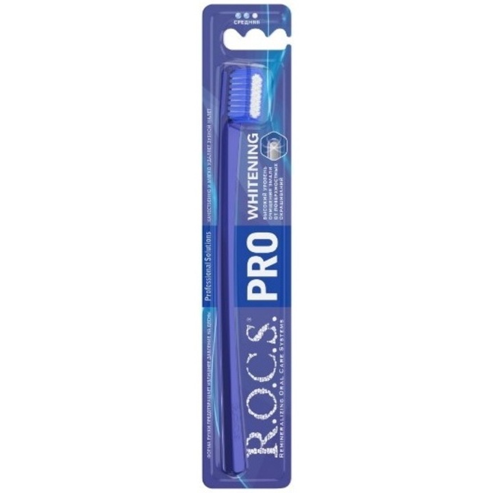 ROCS четка за зъби за възрастни PRO Whitening, средна