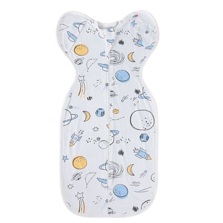 Бебешко одеяло, чист памук, дизайн имитация на матка, прегъващи се ръкави, 60x35 см, размер S, вселена