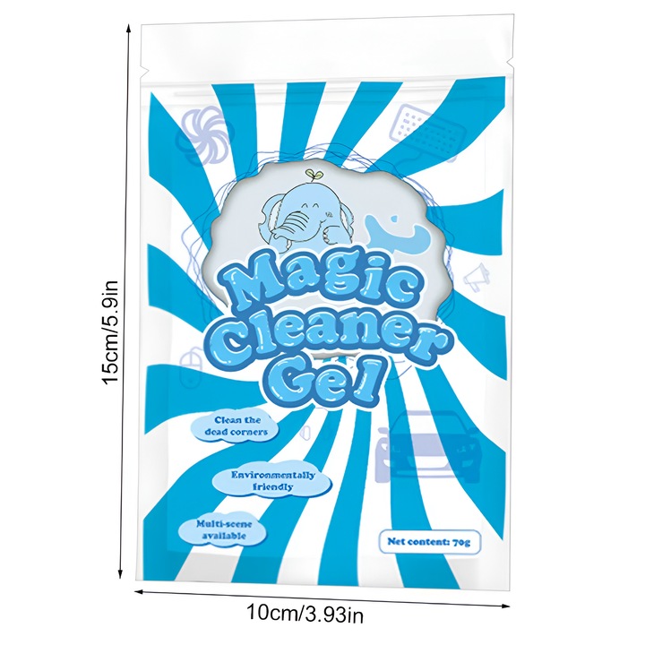 Tisztítógél autók és iroda belső terekhez, Magic Cleaning Gel, felszívja a szennyeződéseket, port és eltávolítja a baktériumokat, 70g, Neo™