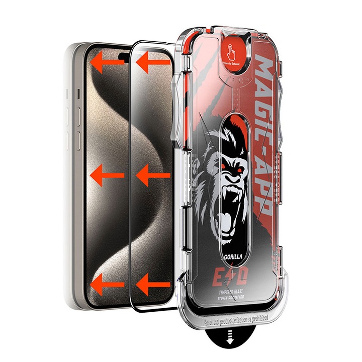 HD протектор за екран, комплект за приложение без прах, устойчив на надраскване, против пръстови отпечатъци, за iPhone 15 Plus