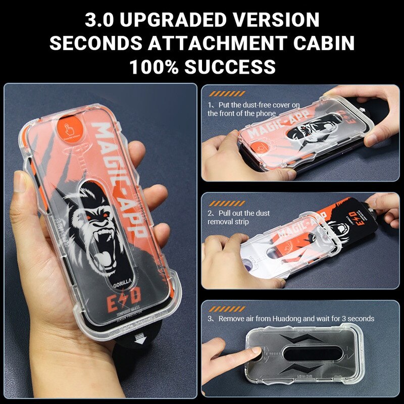 Folie de protectie ecran, aplicare usoara, anti-amprente, 9H, pentru iPhone 15 Pro Max