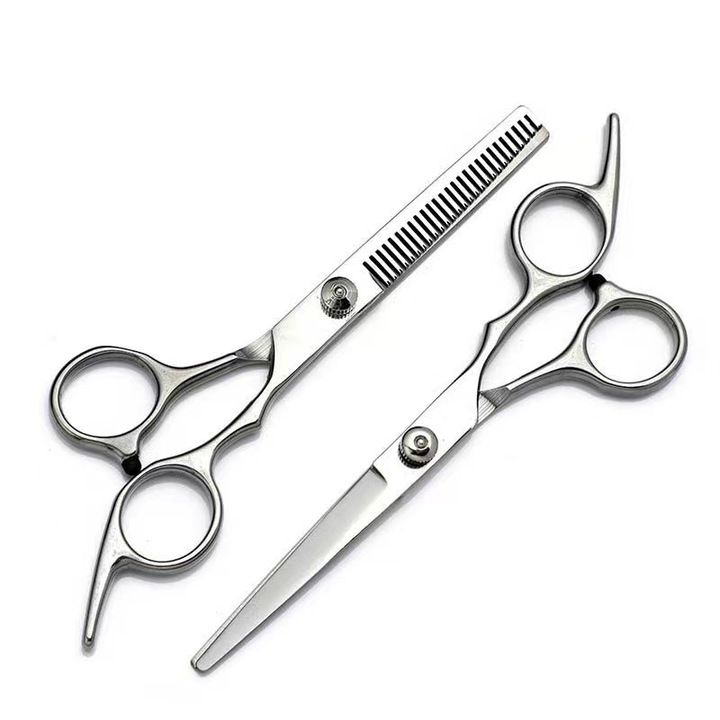 Set foarfece de tuns si subtiere COMEWE, inox, maner ergonomic, 6 inch