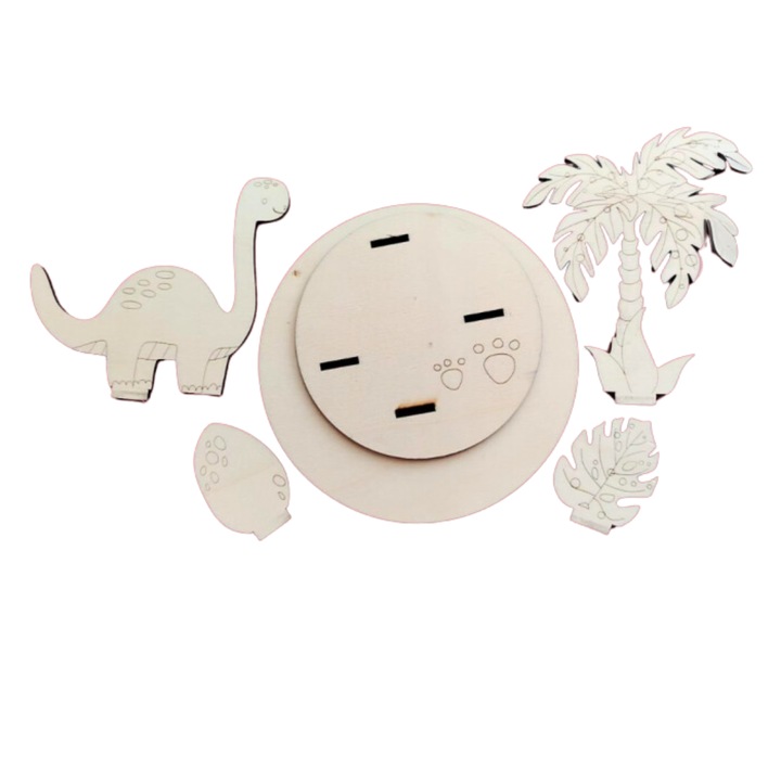 Set creativ din lemn dino 6 piese