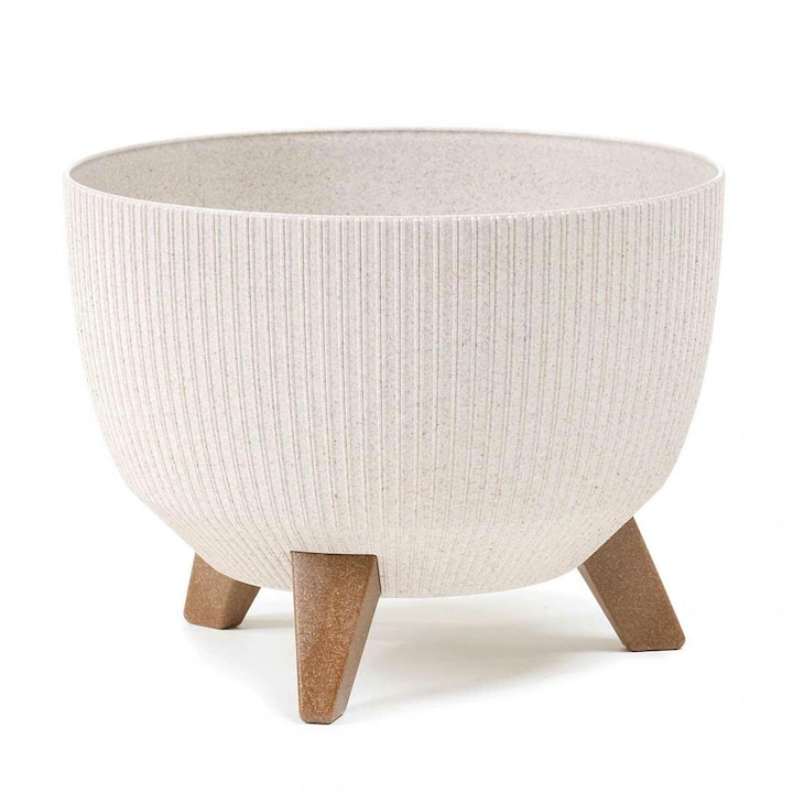 Ghiveci, Howhomely, Rosa Linea Eco, Estetica Ridicata, Durabilitate, Versatilitate, 29,2 x 18,3 cm, Alb/Maro