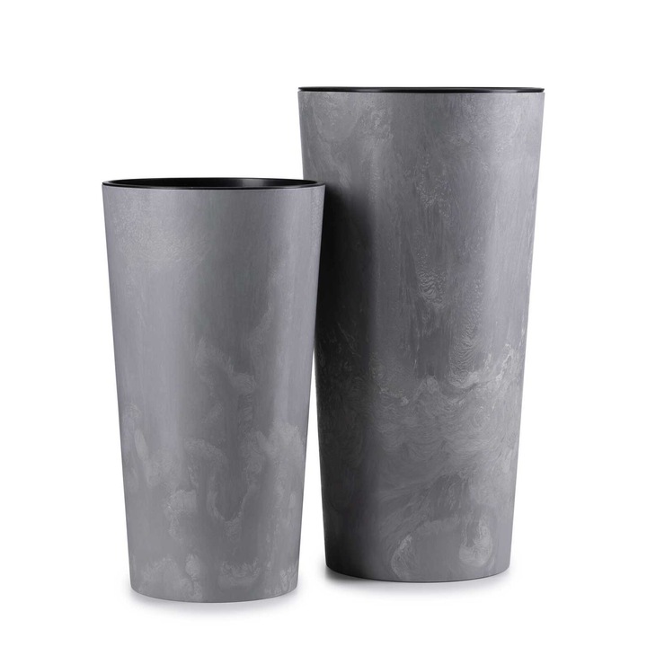 Set 2 Ghivece, Howhomely, Estetica, Calitate Inalta A Manoperei, Usor De Curatat, Inaltime 57 cm, Diametru 30 cm, Gri