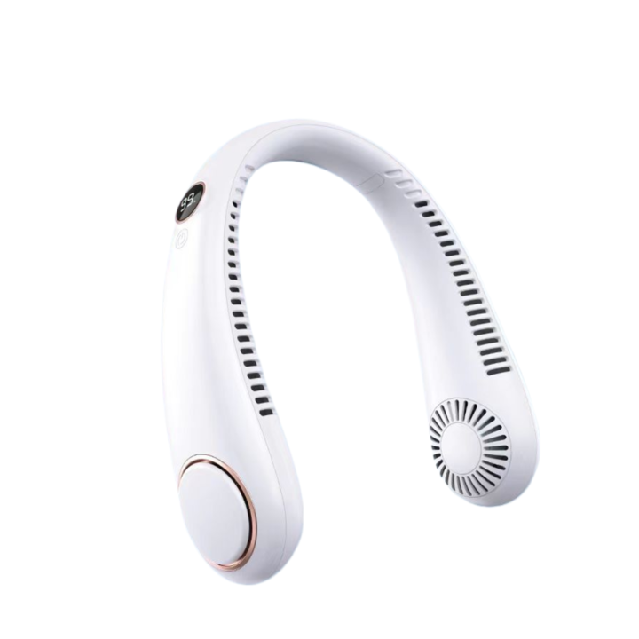 Преносим вентилатор за врата, 5 нива на скорост, LED дисплей, USB зареждане, използване при пътуване