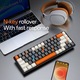 Tastatura mecanica gaming, eleBite®, Wireless/ fir, Bluetooth, 65% Layout, Switch mecanic, 2.4Ghz, 68 Taste, compatibila Windows/Play Station/macOS, Taste multimedia, Iluminare RGB, Baterie 1800mAh