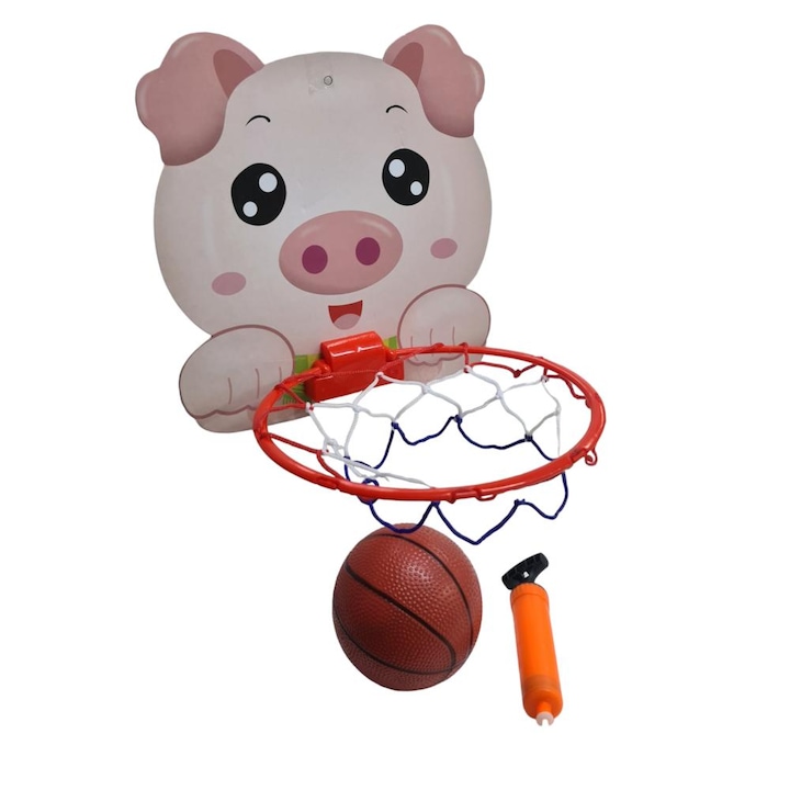 Kosárlabda karika 25×28 cm, Állat labdákkal és fecskendővel