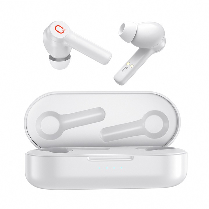 Casti Wireless, 5.3 Bluetooth, senzor tactil, rezistenta IPX5, anulare zgomot ENC, 28h autonomie, alb