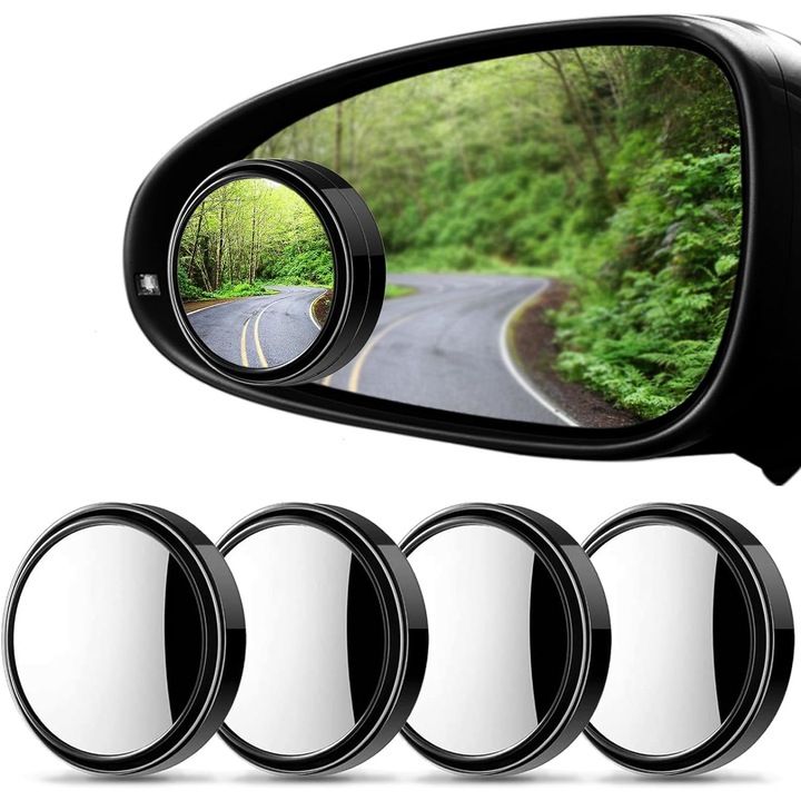 Set 4 Oglinzi Convexe COMEWE, Reglabile 360°, HD, 5cm