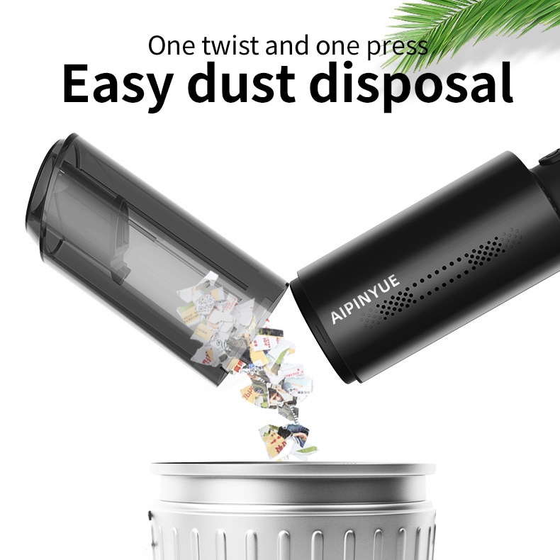 Aspirator de mana, Wireless, 6000PA, 120W, filtru lavabil, negru, 18 minute de aspirare la viteza maxima, set cu geanta de transport, 35.5x10.5x12.5cm