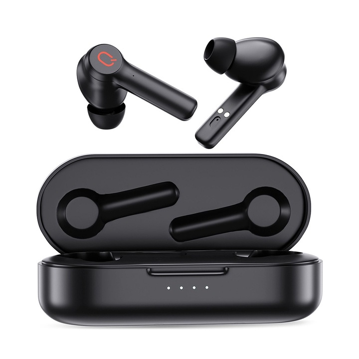 Casti Wireless, Bluetooth 5.3, rezistenta IPX5, senzor atingere, autonomie 28h, negru, YZR_EC_0032