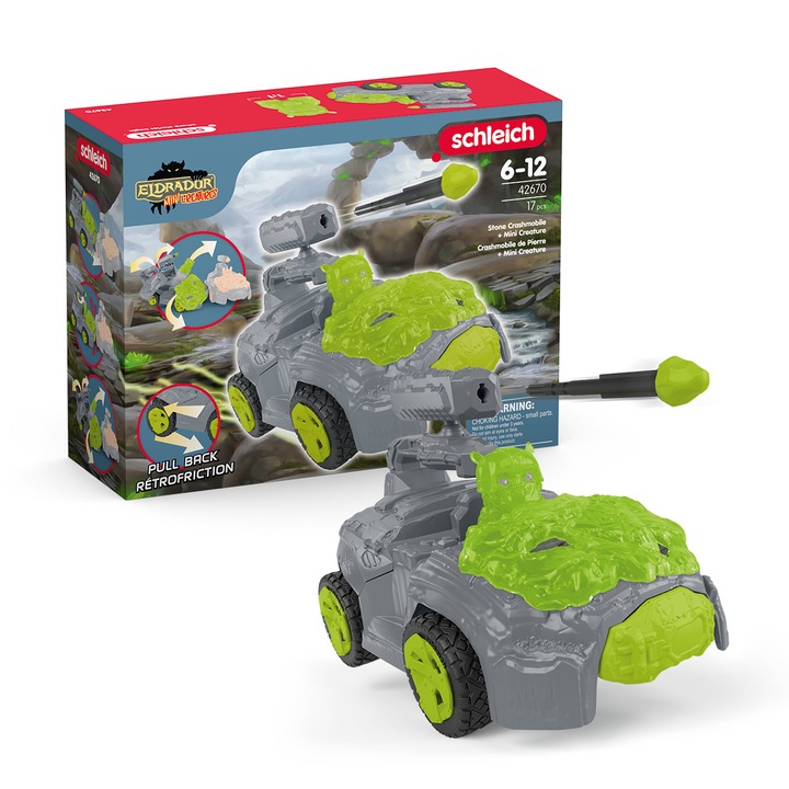 Figurina, Schleich 42670 Stone Crashmobile, Verde 3+