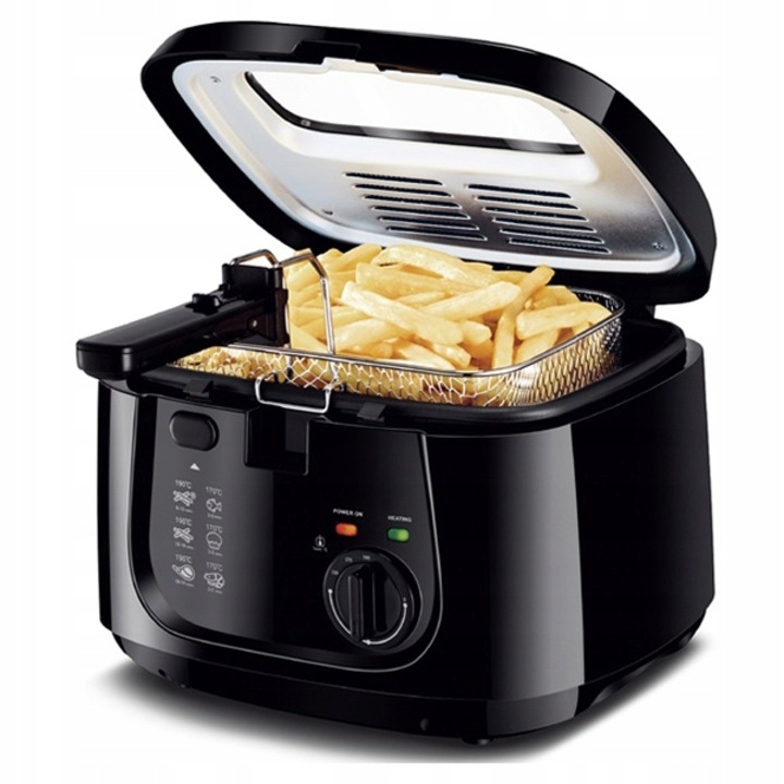 Fritőz Kamille KM-6810, 2,5 l, 1800 W, rozsdamentes acél, fekete