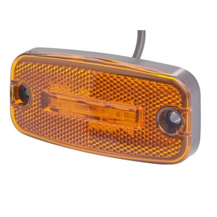 Lampa de gabarit laterala HELLA, 12V, 0.6W, 111x51 mm, cablu 50 cm, portocaliu