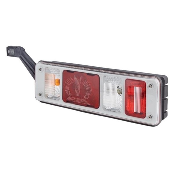 Lampa semnalizare spate multifunctionala HELLA, LED, 24V, 450x138 mm, PY21W, P21W, parte montare stanga, transparent/rosu, EasyConn