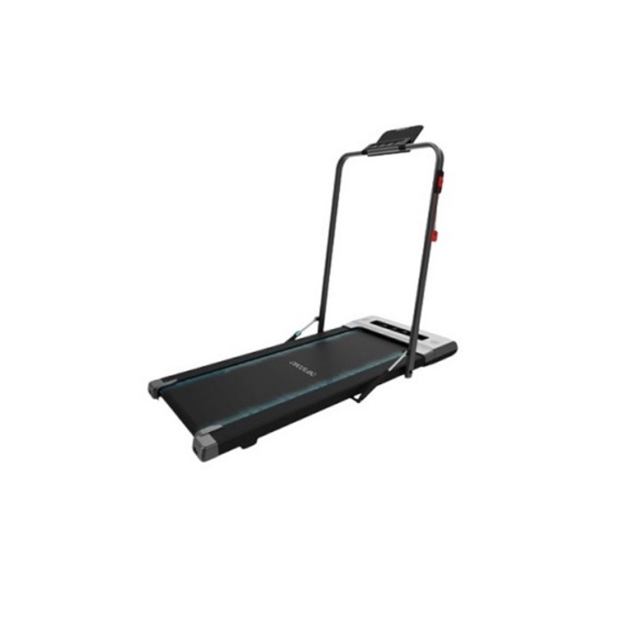 Бягаща пътека Cecotec Pad DrumFit WayHome 600, хоризонтална сгъваема опорна лента, високоговорители с Bluetooth функция, стойка за таблет, LCD екран с висока видимост, дистанционно управление, скорост до 6 км/ч мощност